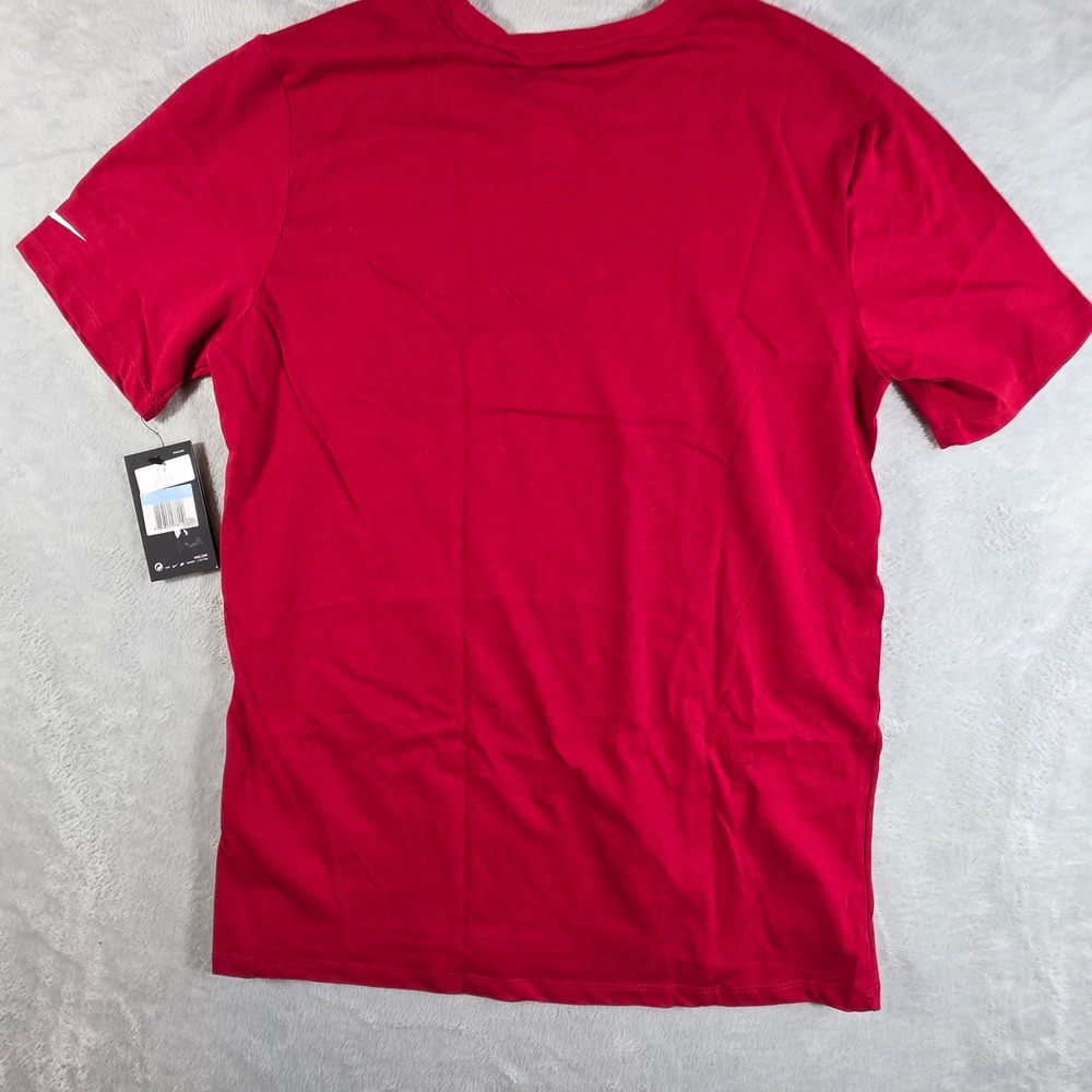 Nike Men M Dri-FIT Cotton Blend Red‎ Short Sleeve Training T-Shirt BQ5231-687
